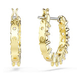 Pendientes de aro Matrix Vittore, Talla redonda, Blancos, Baño tono oro