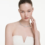 Collar Tennis Una Angelic, Talla redonda, Azul, Baño de rodio