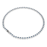 Collar Tennis Una Angelic, Talla redonda, Azul, Baño de rodio