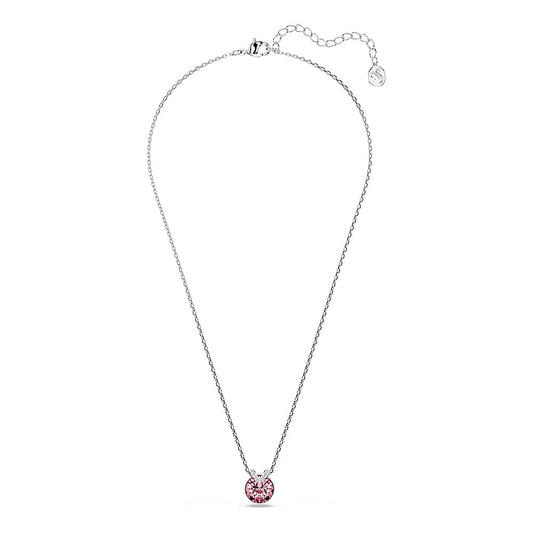 Colgante Bella V, Talla redonda, Rosa, Baño de rodio
