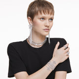 Pulsera Tennis Imber Emily, Talla redonda, Negra, Baño tono oro rosa