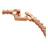 Pulsera Tennis Imber Emily, Talla redonda, Negra, Baño tono oro rosa