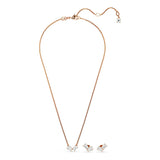 Conjunto Mesmera, Talla pera, Talla octogonal, Blanco, Baño tono oro rosa