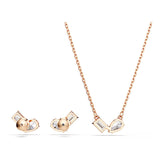 Conjunto Mesmera, Talla pera, Talla octogonal, Blanco, Baño tono oro rosa