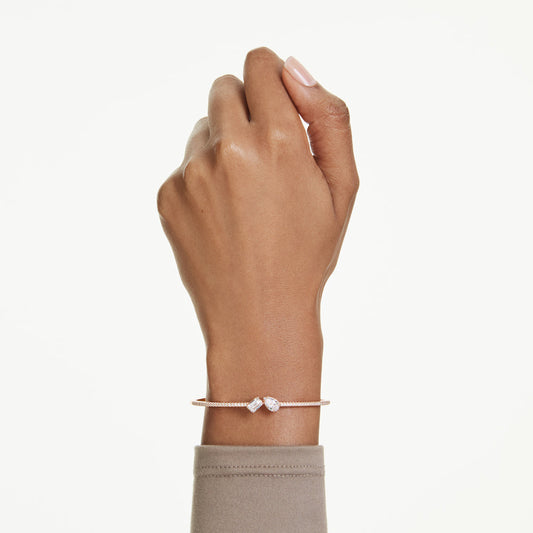Brazalete Mesmera, Tallas mixtas, Blanco, Baño tono oro rosa