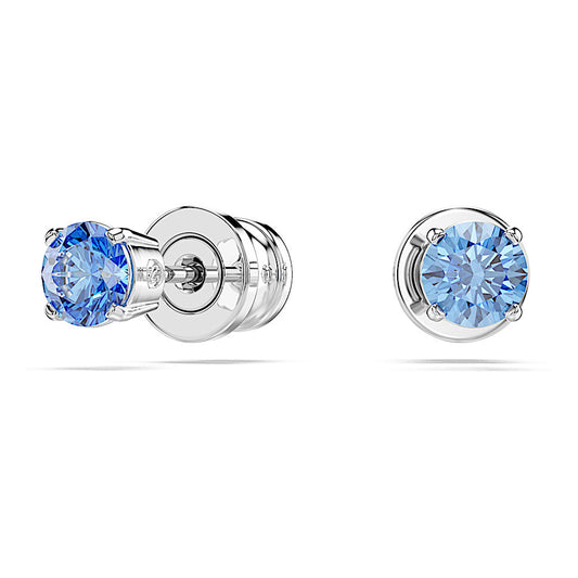 Pendientes de botón Stilla Attract, Talla redonda, Blancos, Baño de rodio