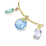 Pulsera Gema, Tallas mixtas, Cristales colgantes, Multicolor, Baño tono oro