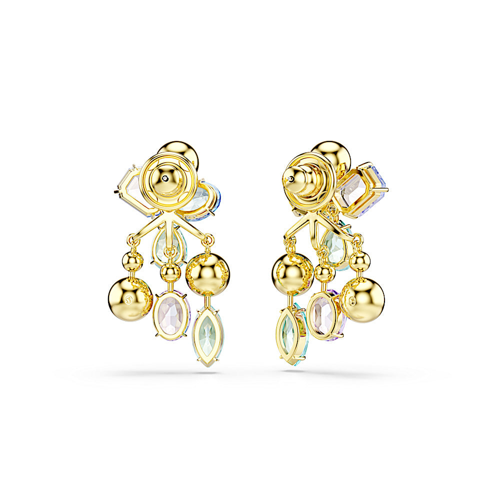 Pendientes ear jacket Gema, Tallas mixtas, Multicolores, Baño tono oro