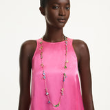 Collar Gema, Tallas mixtas, Multicolor, Baño tono oro