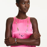 Collar Gema, Tallas mixtas, Multicolor, Baño tono oro