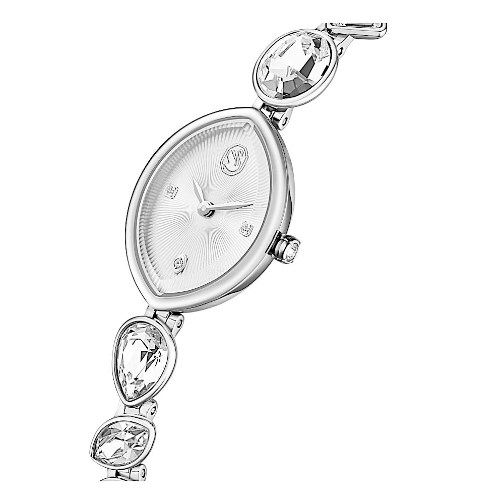 Reloj Gema, Pulsera de cristal, Tono plateado, Acero inoxidable