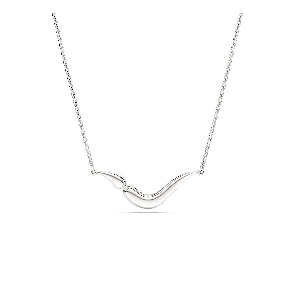 Collar Classica, Talla redonda, Blanco, Plata de ley
