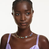 Collar Gema, Tallas mixtas, Multicolor, Baño tono oro