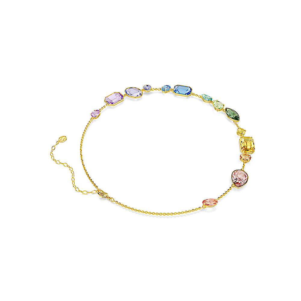 Collar Gema, Tallas mixtas, Multicolor, Baño tono oro