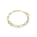 Collar Dextera, Talla redonda, Cadena, Blanco, Combinación de acabados metálicos