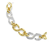 Collar Dextera, Talla redonda, Cadena, Blanco, Combinación de acabados metálicos