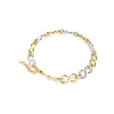 Collar Dextera, Talla redonda, Cadena, Blanco, Combinación de acabados metálicos