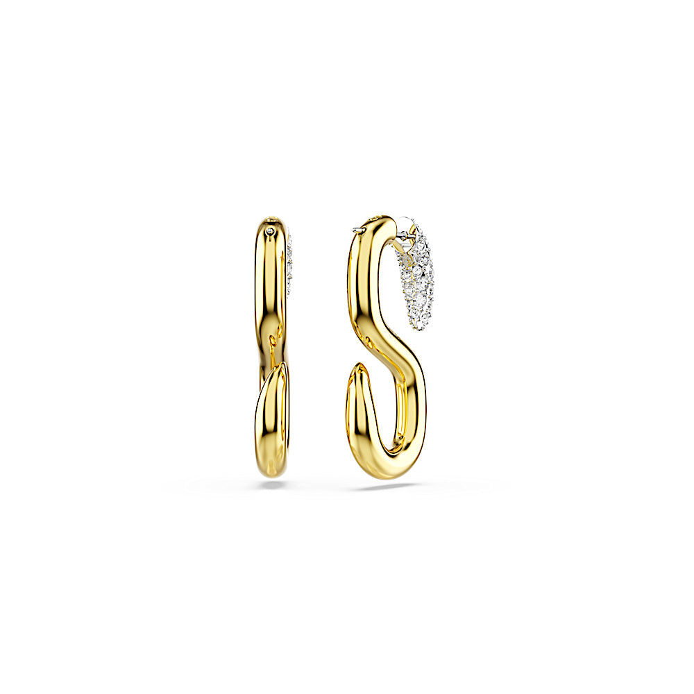 Pendientes Dextera, Talla redonda, Blancos, Combinación de acabados metálicos
