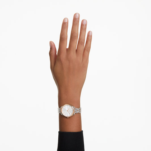 Reloj Attract, Fabricado en Suiza, Brazalete de metal, Tono oro rosa, Acabado tono oro rosa