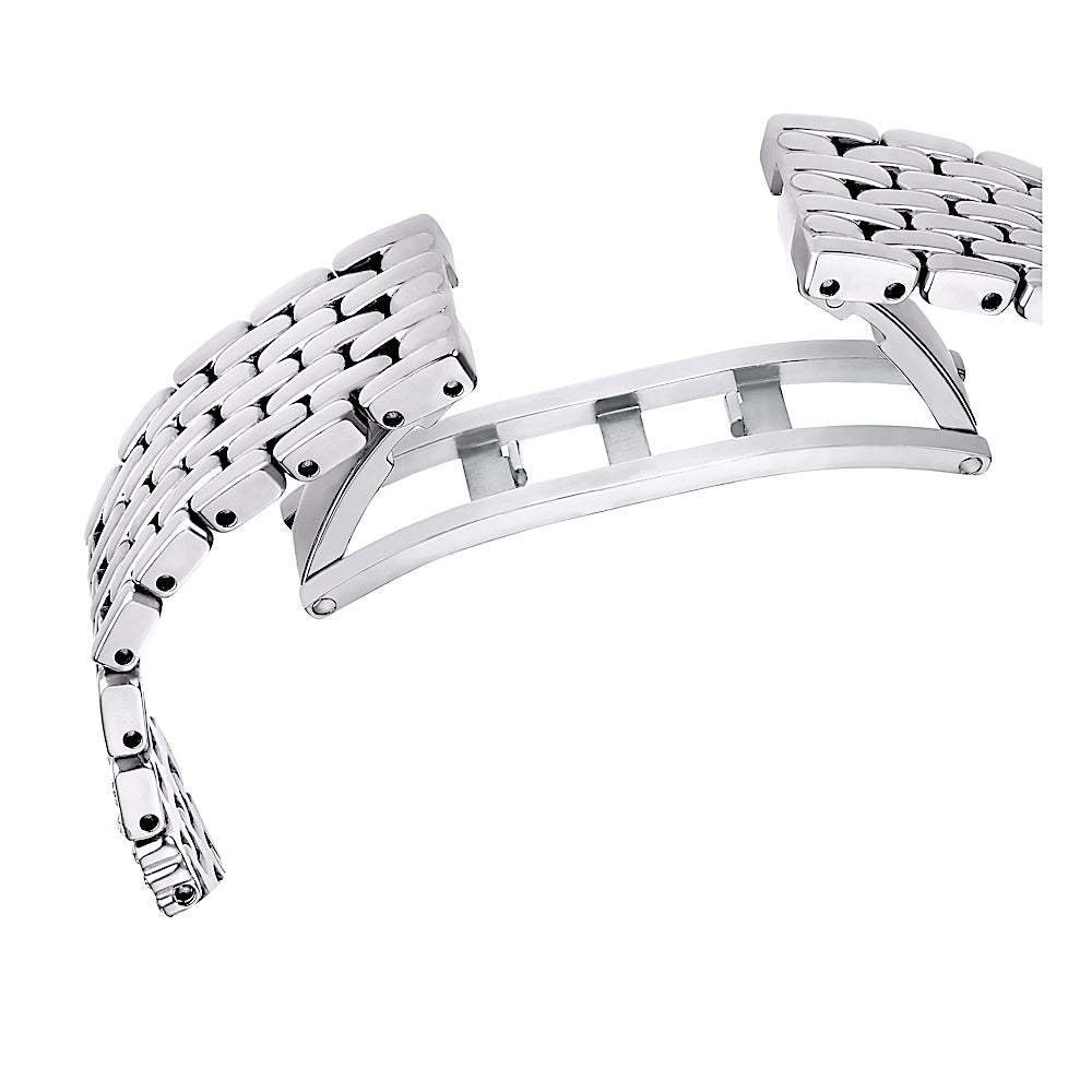 Reloj Attract, Fabricado en Suiza, Brazalete de metal, Tono plateado, Acero inoxidable
