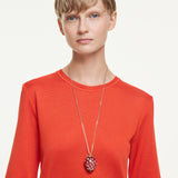 Colgante Idyllia, Tallas mixtas, Fresa, Rojo, Baño tono oro