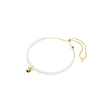 Gargantilla Idyllia, Perla de cristal, Tallas mixtas, Abeja, Blanca, Baño tono oro