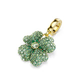 Charm Idyllia, Trébol, Verde, Baño tono oro