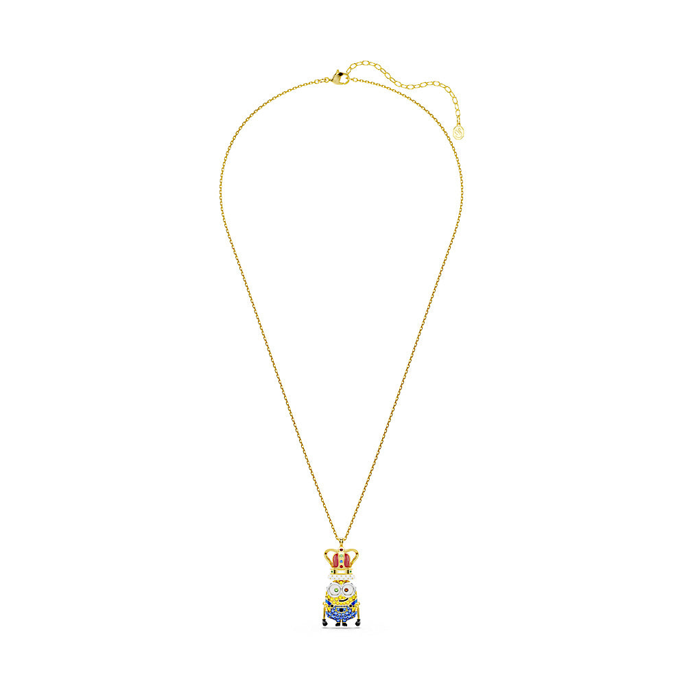 Colgante Minions King Bob, Pavé, Multicolor, Baño tono oro