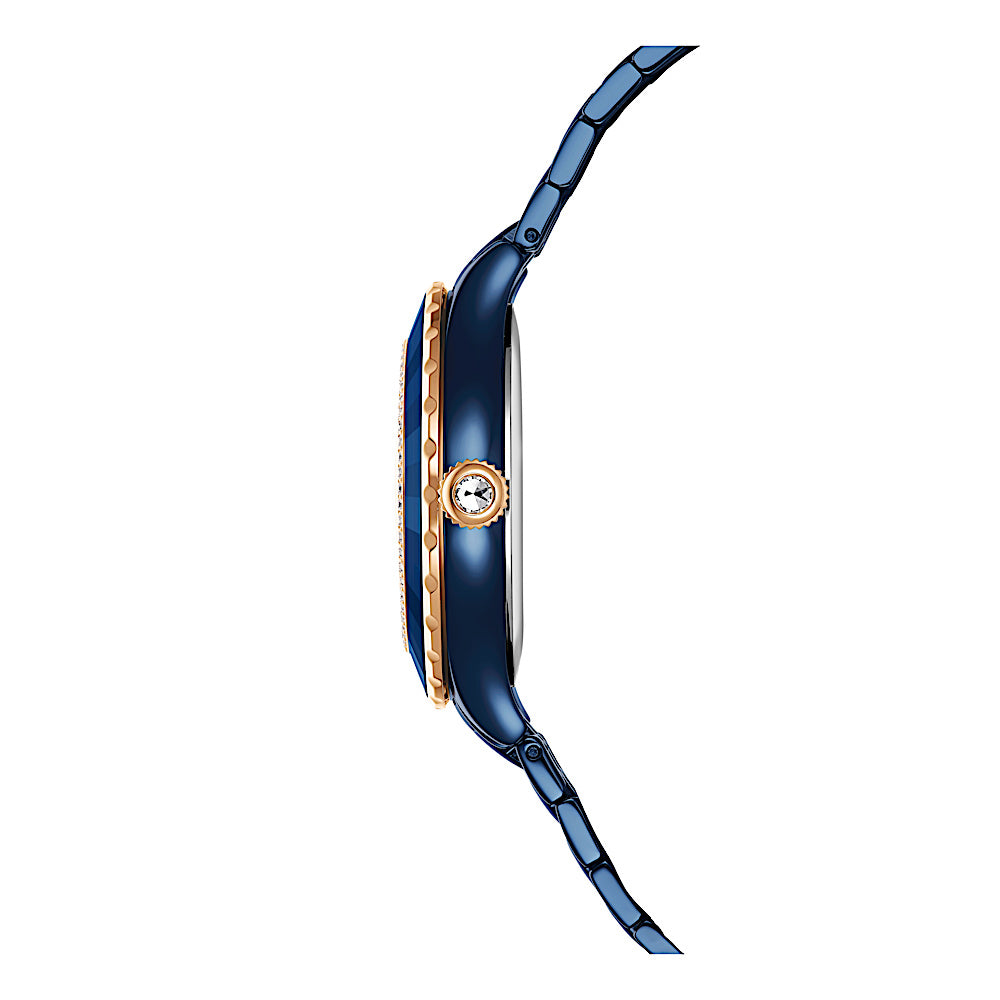 Reloj Octea moon, Fabricado en Suiza, Brazalete de metal, Azul, Acabado en azul