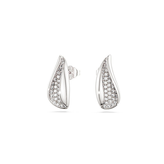 Pendientes Classica, Talla redonda, Blancos, Plata de ley