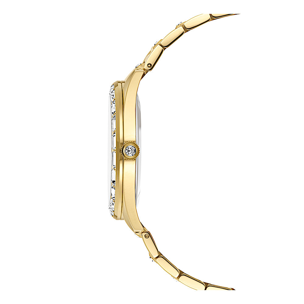 Reloj Matrix date, Fabricado en Suiza, Brazalete de metal, Tono dorado, Acabado tono oro