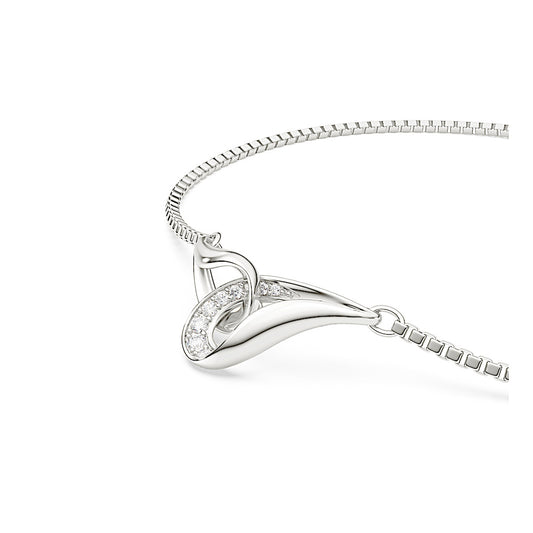 Pulsera Classica, Talla redonda, Entrelazado, Blanca, Plata de ley