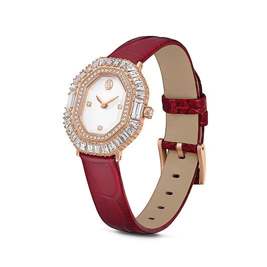 Reloj Matrix octagon, Correa de piel, Tono oro rosa, Acabado tono oro rosa