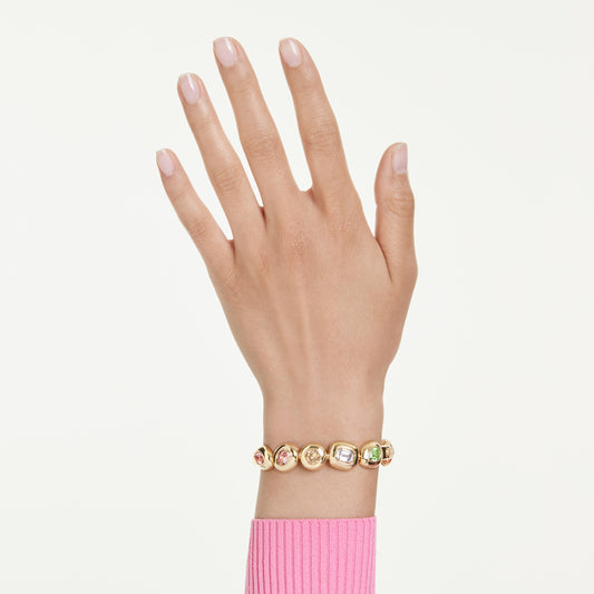 Brazalete Gema, Tallas mixtas, Multicolor, Baño tono oro