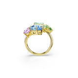Anillo con motivo Gema, Tallas mixtas, Multicolor, Baño tono oro