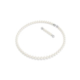 Collar Matrix, Perla de cristal, Blanco, Baño de rodio