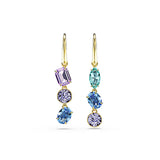 Pendientes Gema, Diseño asimétrico, Tallas mixtas, Multicolores, Baño tono oro