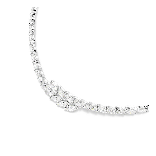 Collar Mesmera, Talla marquisa, Blanco, Baño de rodio