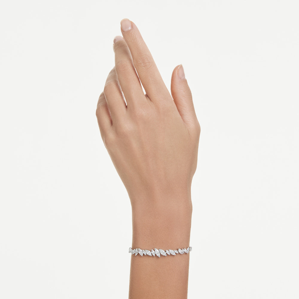 Pulsera Mesmera, Talla marquisa, Blanca, Baño de rodio