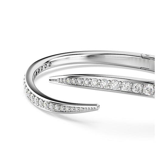 Brazalete Vienna, Talla redonda, Cisne, Blanco, Baño de rodio