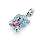 Charm Idyllia, Tallas mixtas, Osito, Azul, Baño de rodio