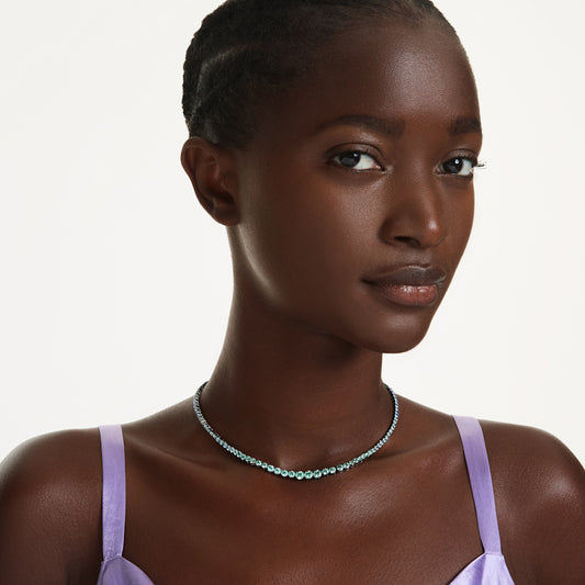 Collar Tennis Matrix, Degradado de tallas redondas, Multicolor, Baño de rutenio