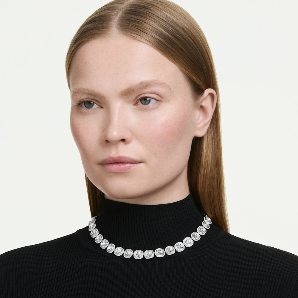 Collar Una Angelic, Talla cojin, Blanco, Baño de rodio