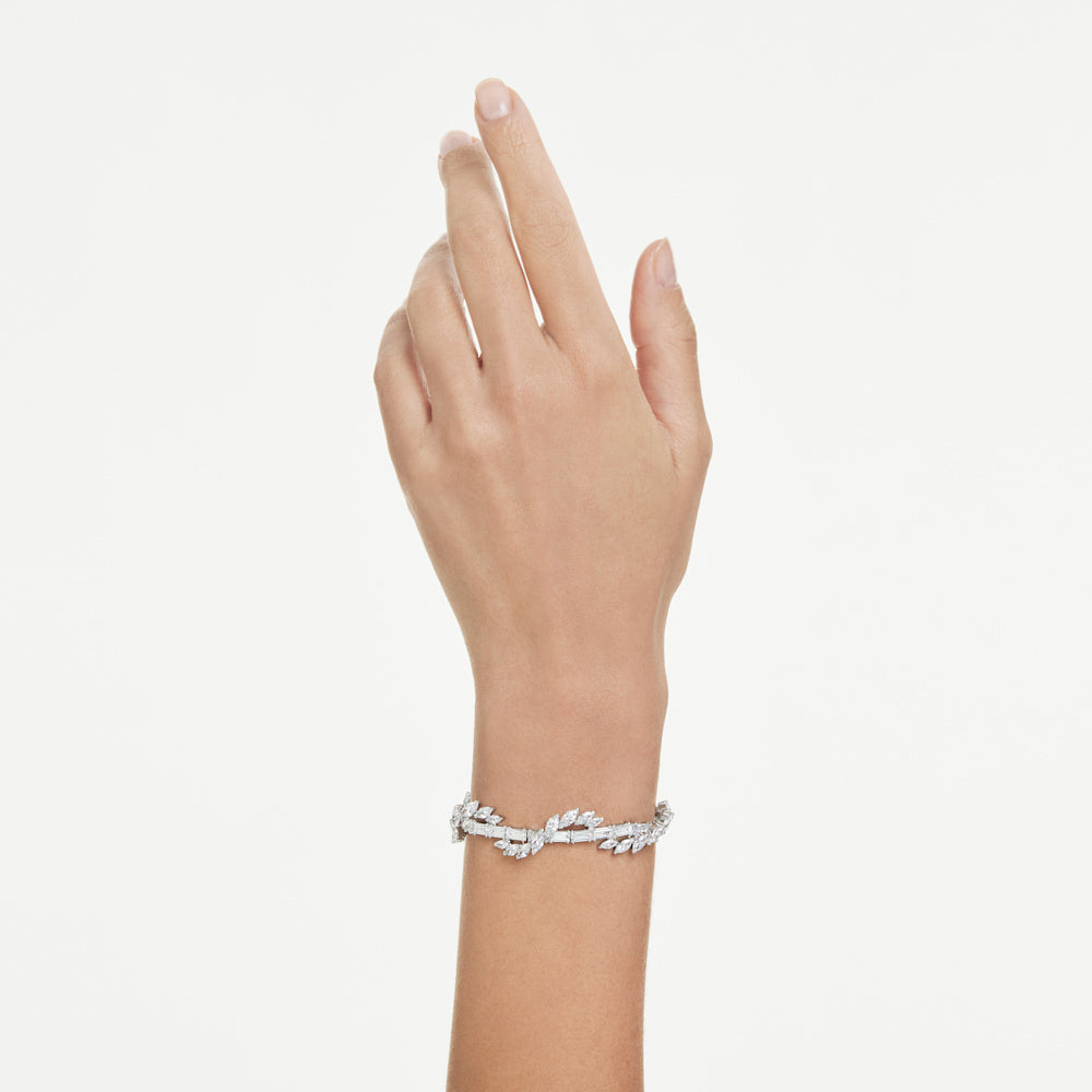 Pulsera Mesmera, Tallas mixtas, Blanca, Baño de rodio