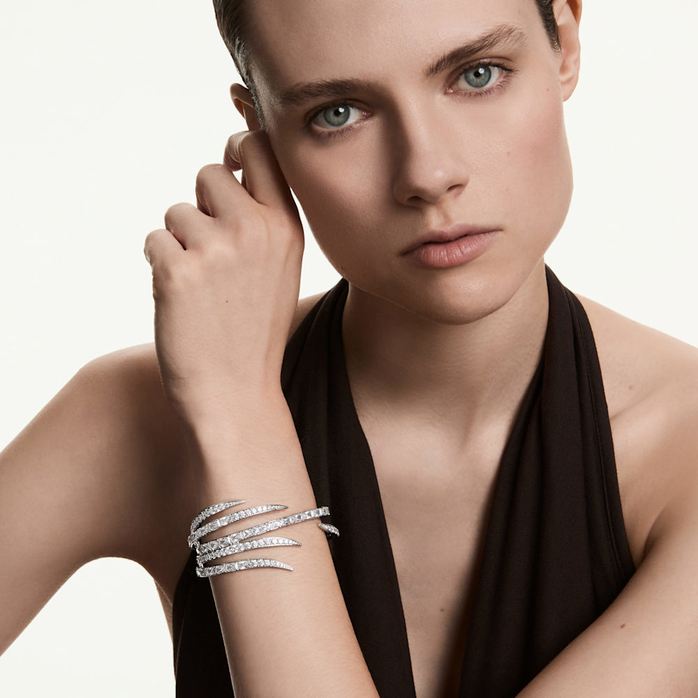 Brazalete Vienna, Tallas mixtas, Blanco, Baño de rodio
