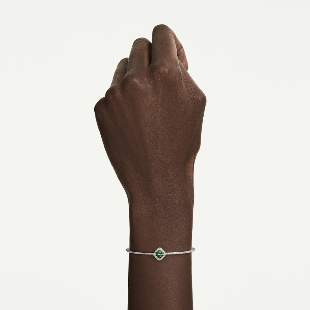 Brazalete Una Angelic, Tallas mixtas, Verde, Baño de rodio