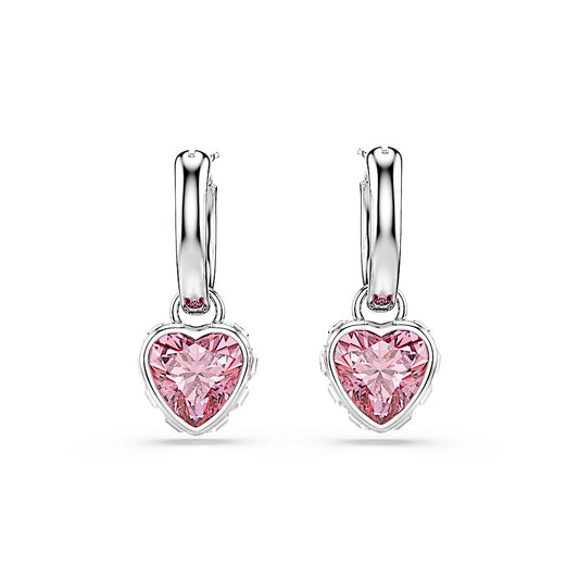Pendientes Chroma, Corazón, Rosas, Baño de rodio