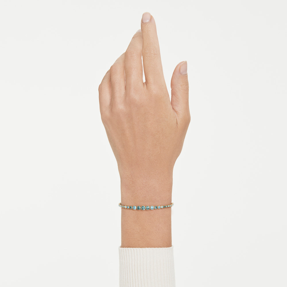 Pulsera Imber, Talla redonda, Azul, Acabado en oro de 18 quilates