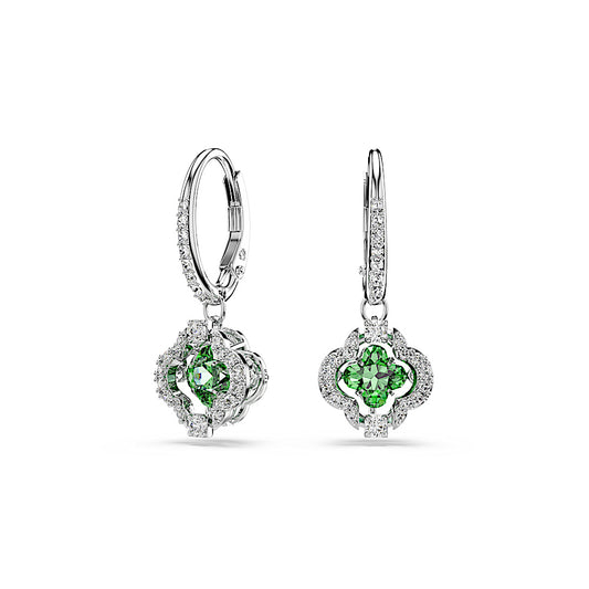 Pendientes Una Angelic, Tallas mixtas, Verdes, Baño de rodio