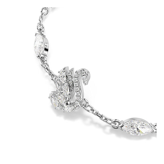 Pulsera Swan, Tallas mixtas, Cisne, Blanca, Baño de rodio